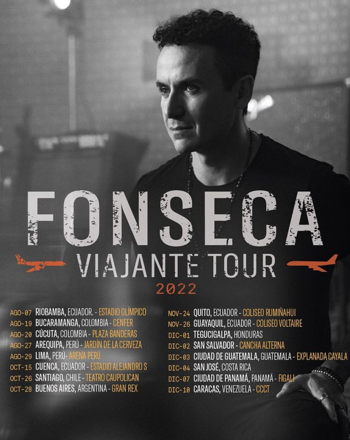 Fechas de conciertos de Fonseca, Viajante Tour 2023