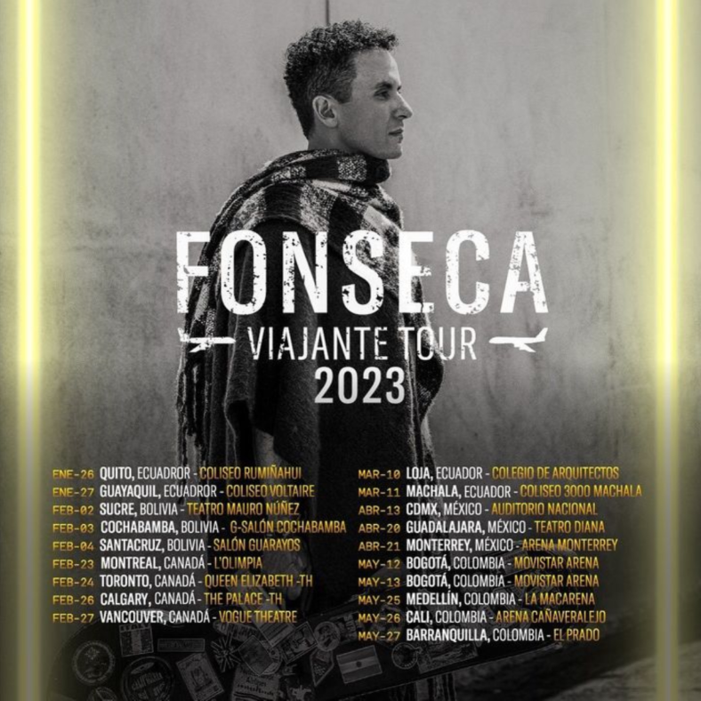 Fechas de conciertos de Fonseca, Viajante Tour 2023